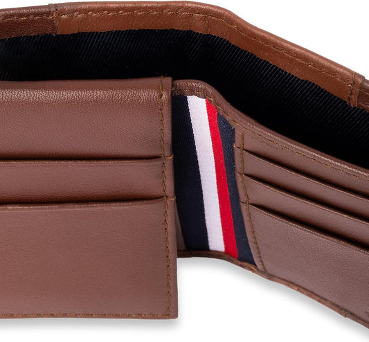 Tommy Hilfiger Men's Bifold Tan Leather RFID Wallet