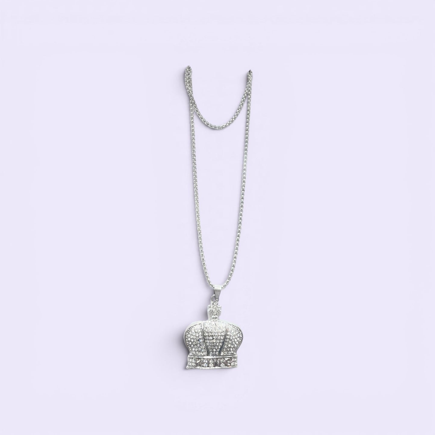 Crown Silver Stainless Steel Chain