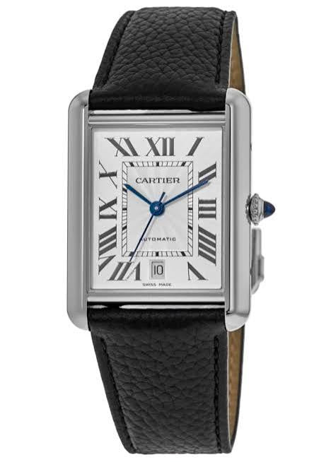 Cartier Tank Leather Strap Men’s Watch-Classic Luxury Style (BL)