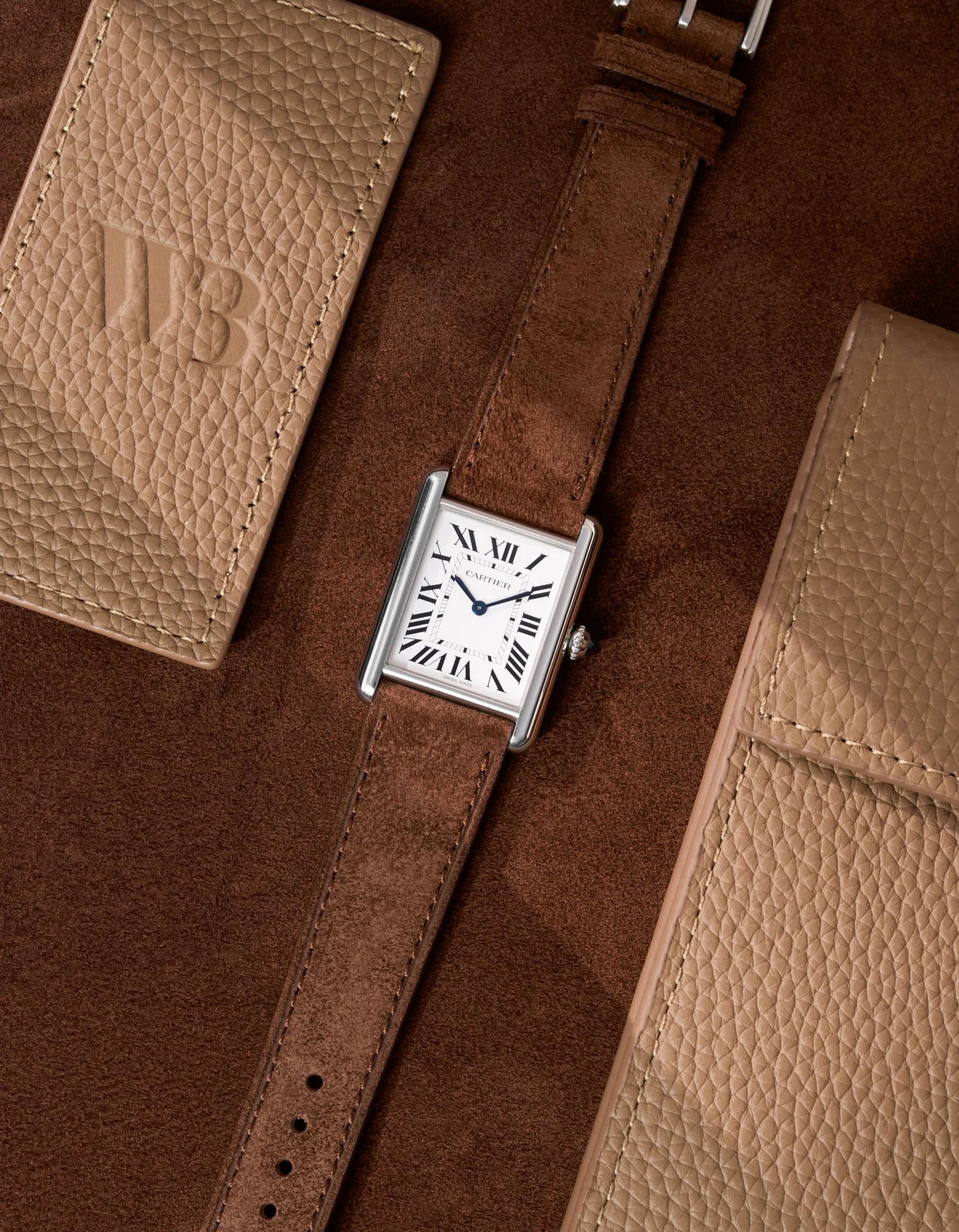 Cartier Tank Leather Strap Men’s Watch – Classic Luxury Style(BR)