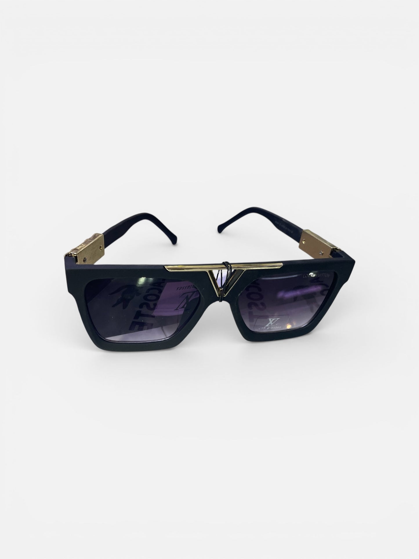 Louis Vuitton Square Sunglasses – Black & Gold Designer Frame