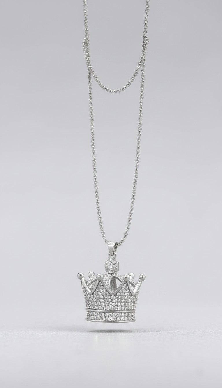 Crown Silver Stainless Steel Chain