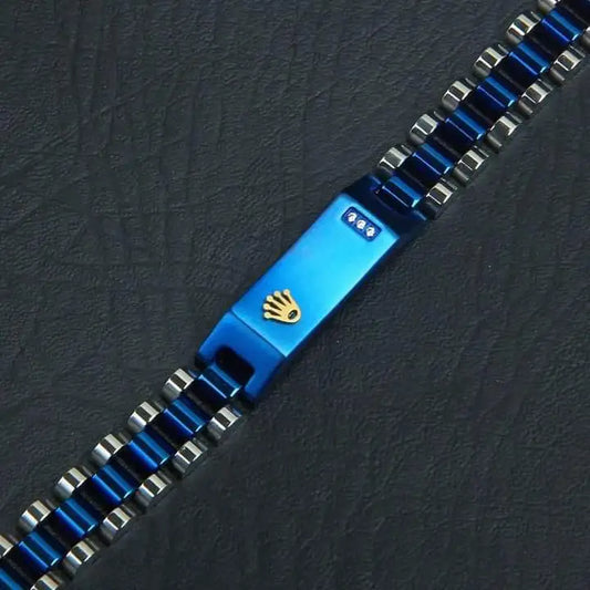 ROLEX PREMIUM STAINLESS STEEL BRACELET (BLUE)