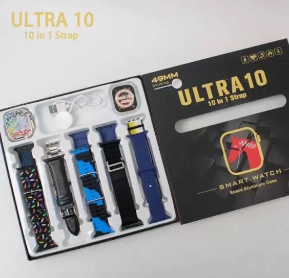 Ultra 10 Smartwatch Premium 10 Straps (+Black Case)