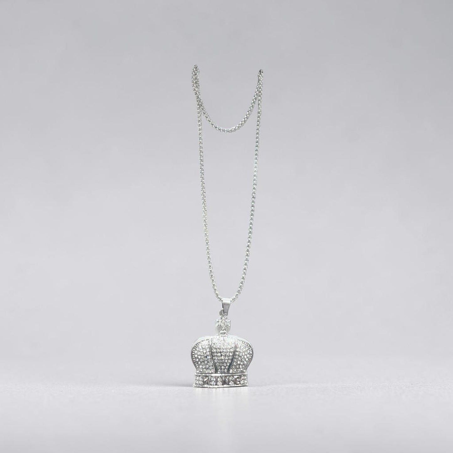 Crown Silver Stainless Steel Chain