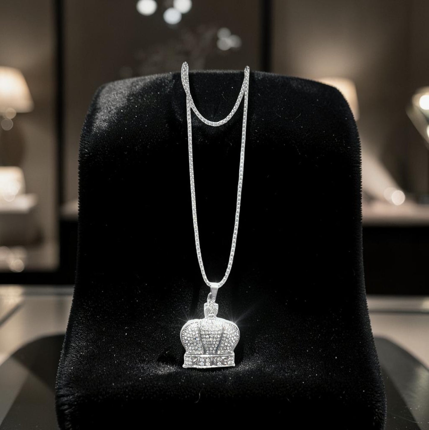 Crown Silver Stainless Steel Chain