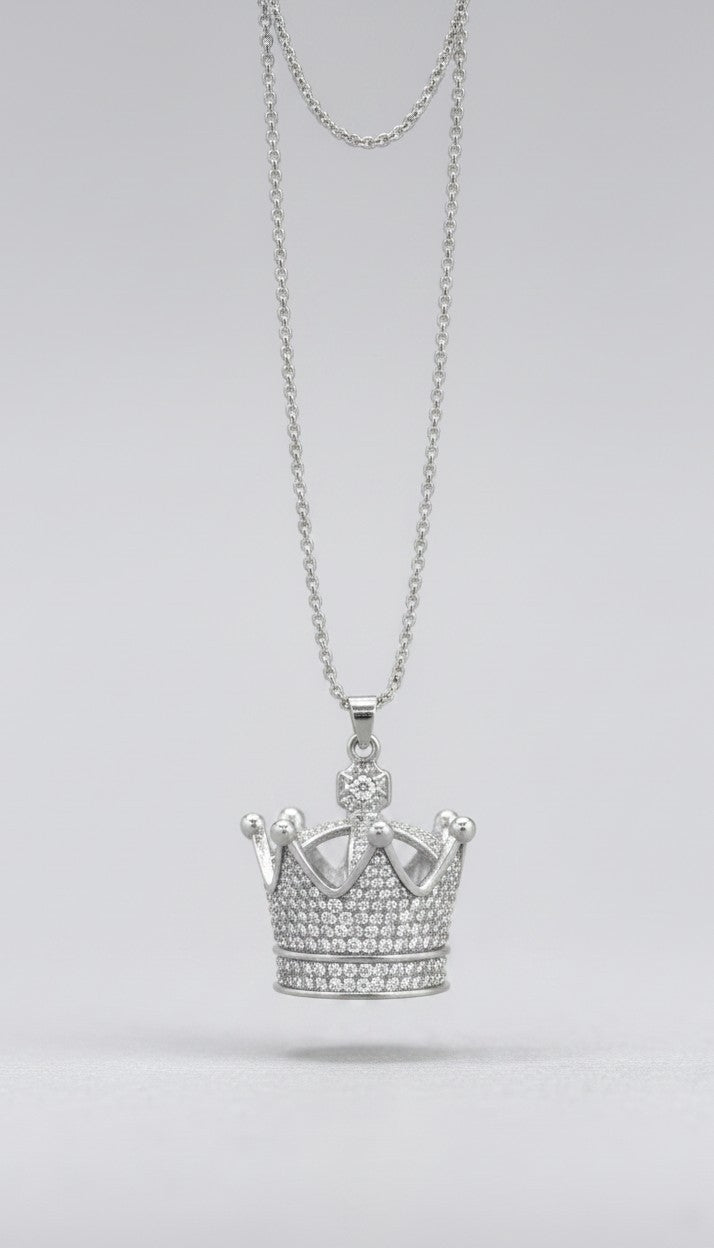Crown Silver Stainless Steel Chain